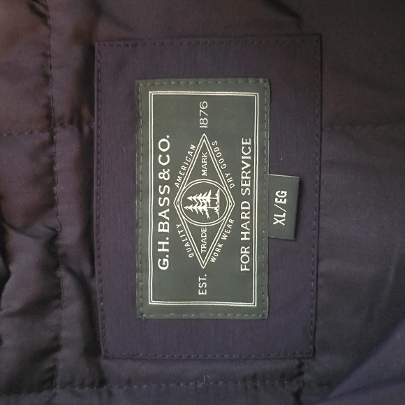 G. H. BASS & CO BRAND MENS BLUE & GRAY HOODED WINTER COAT SIZE XL - Picture 6 of 16